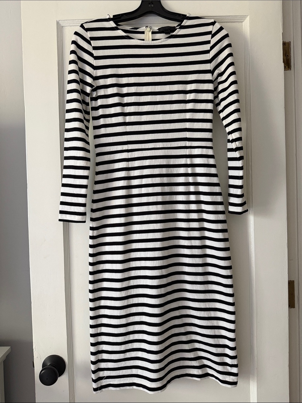 J. Crew Midi-dress in Striped Jersey Knit - Picture 2 of 10